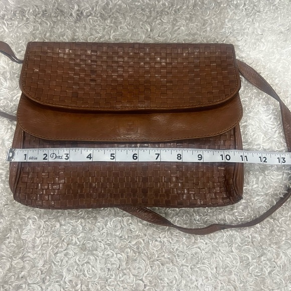 Fendi Brown Woven Leather Shoulder Bag - Picture 8 of 15